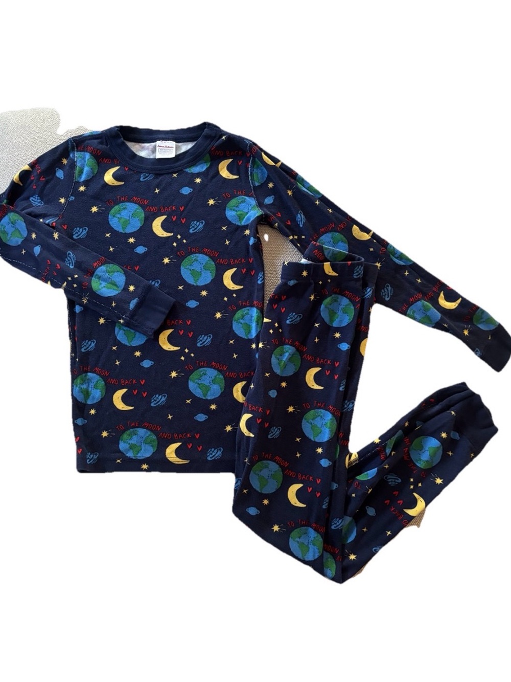 Hanna Andersson Size 10 Long John Pajamas  To The Moon And Back